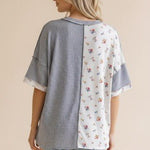 Navy Patchwork Tee - The Nines