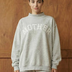 "Mother" Embroidered Mock Neck Sweatshirt - The Nines