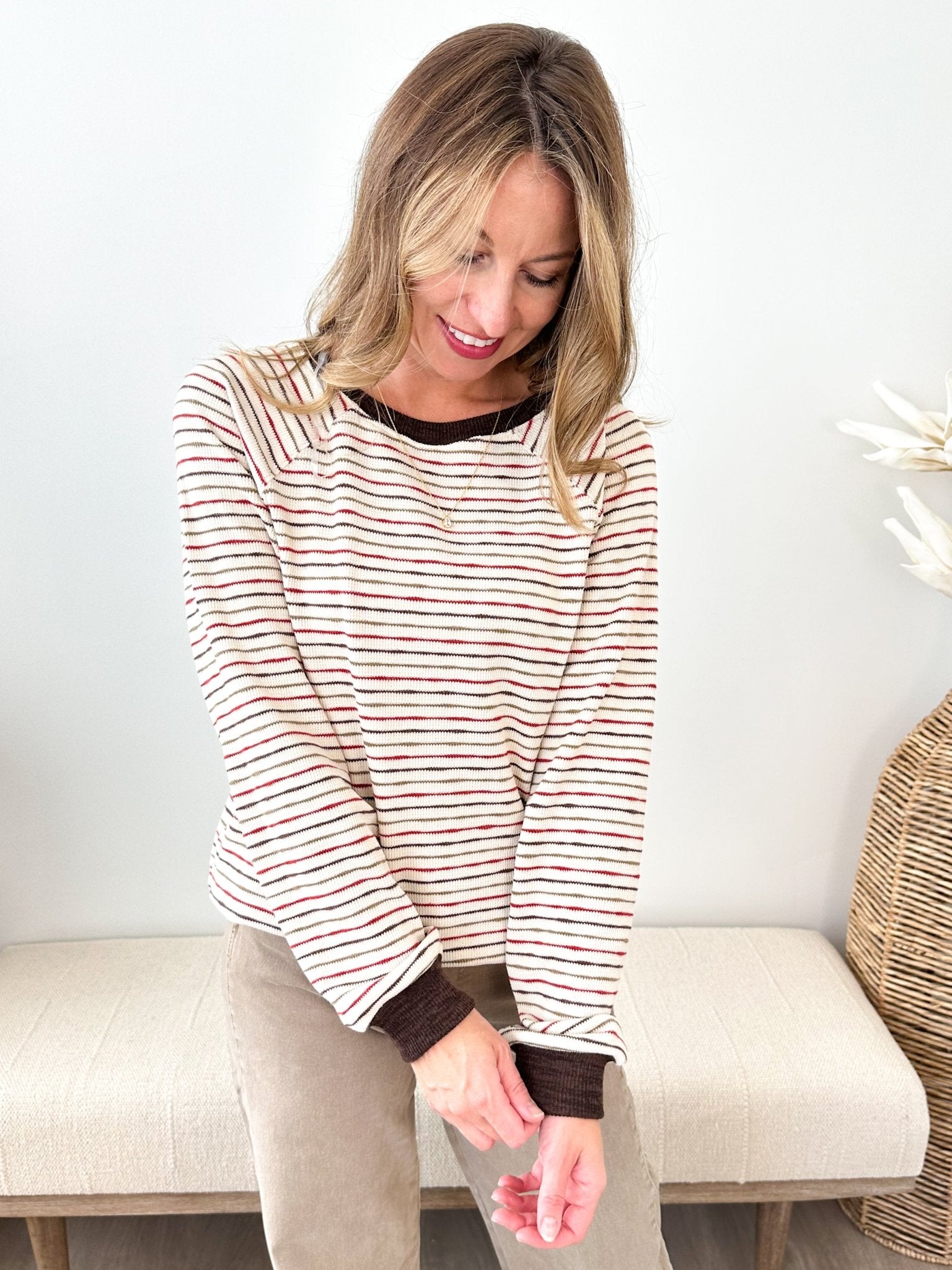Striped Crew Sweater - The Nines