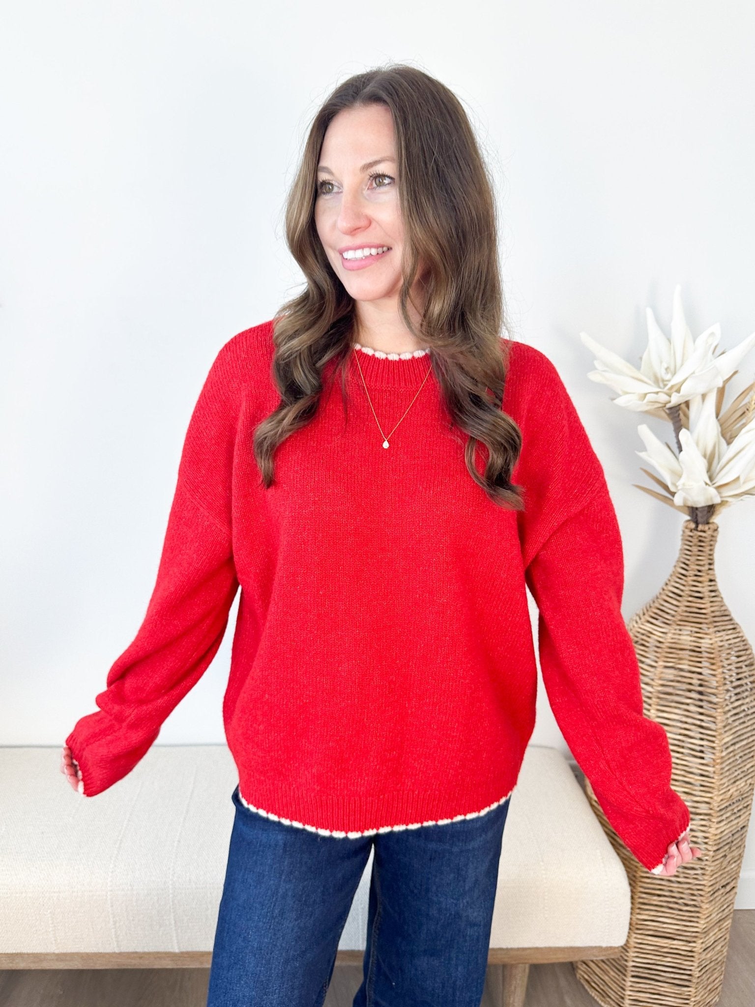 Contrast Edge Pullover - 2 colors! - The Nines