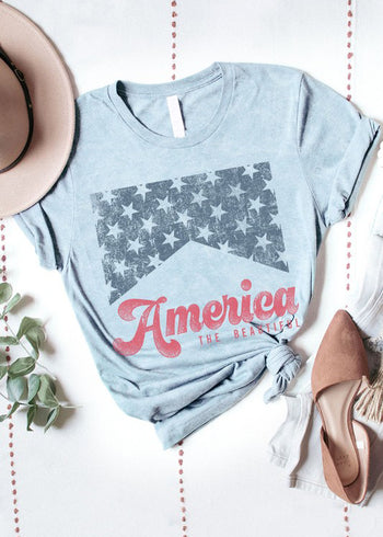America Light Blue Mineral Graphic Tee
