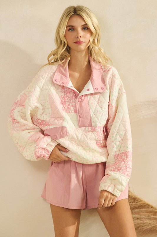 Textured Quilted Print Pullover - 2 colors! - The Nines
