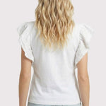 White Eyelet Lace Trim Top - The Nines