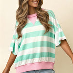 Mint & Blush Flutter Sleeve Top - The Nines