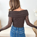 Lace Knit Off-Shoulder Bodysuit - The Nines