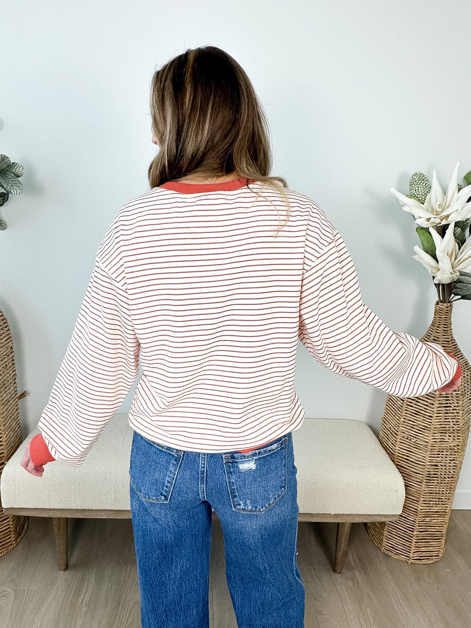Long Sleeve Striped Sweatshirt - The Nines