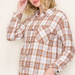 Camel & Light Blue Plaid Top - FINAL SALE! - The Nines