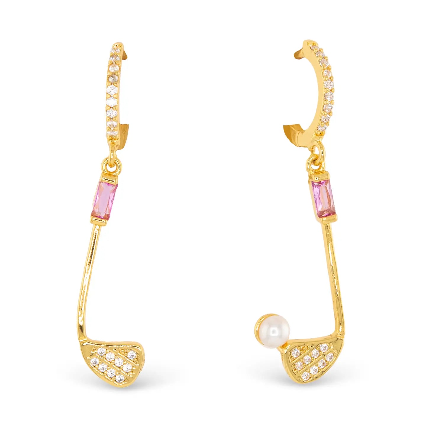 Gold Golf Club Earrings - The Nines