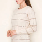 Oatmeal Sequin Stripe Pullover - The Nines