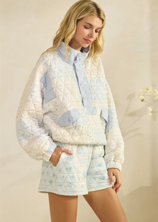 Textured Quilted Print Pullover - 2 colors! - The Nines