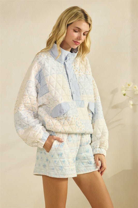 Textured Quilted Print Pullover - 2 colors! - The Nines