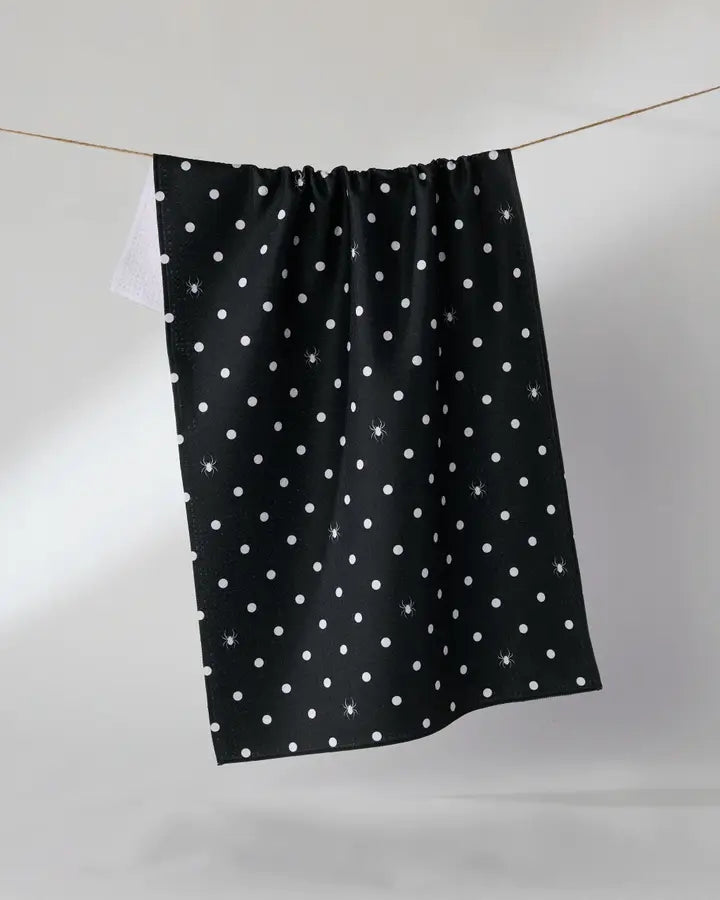 Spookydots Black Tea Towel