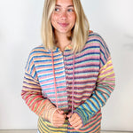 Multi Stripe Zip Sweater Hoodie - The Nines