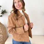 Vegan Leather Collared Jacket - The Nines