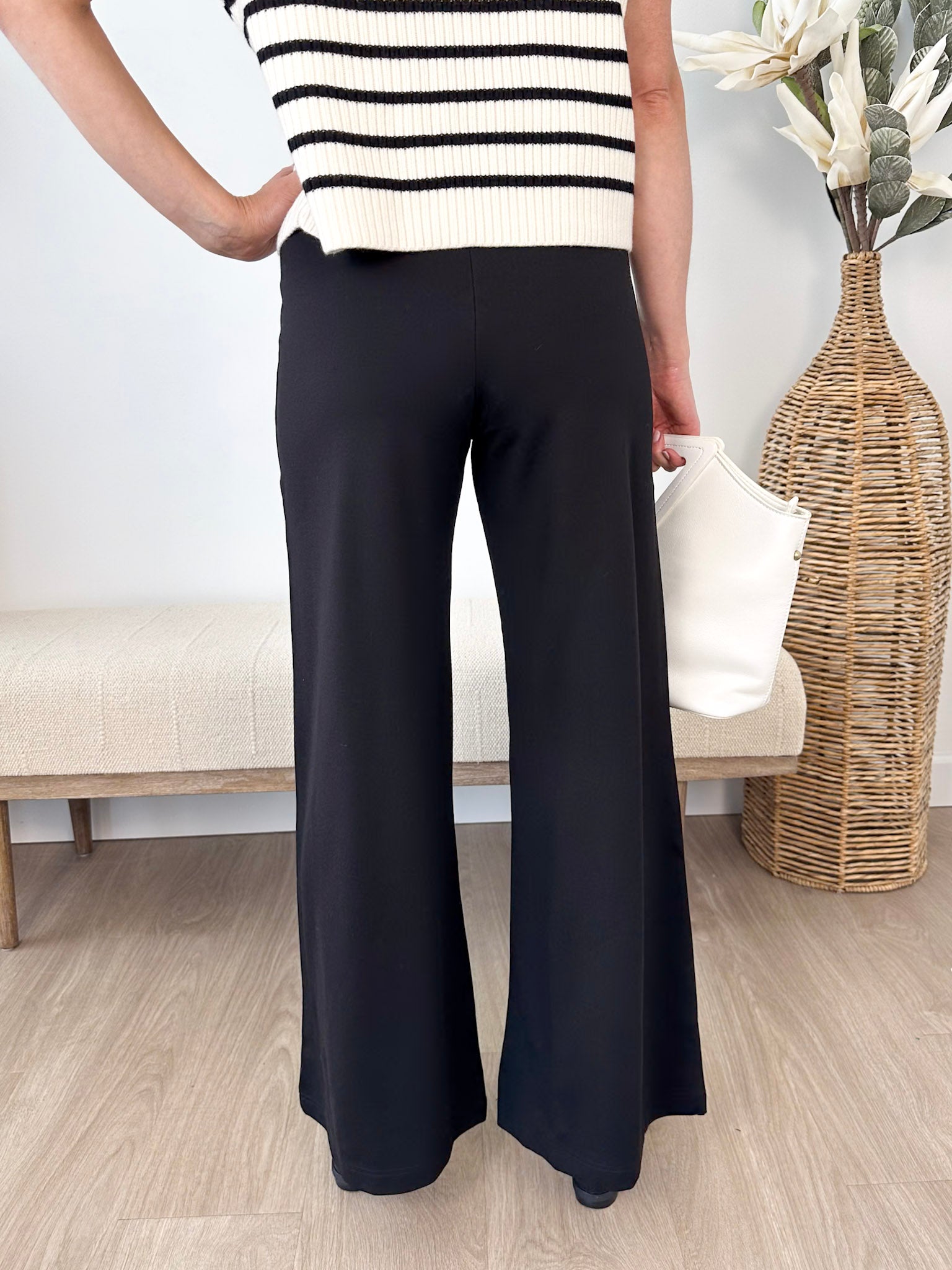 High Waist Contour Wide Leg Ponte Pant - The Nines
