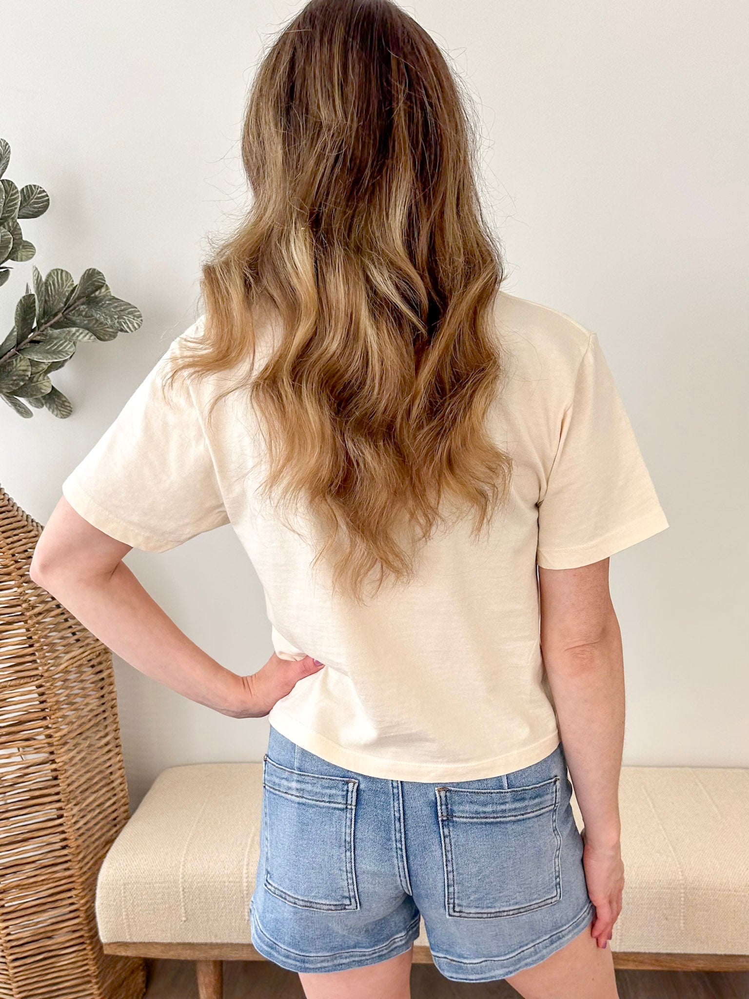 Rainbow "Fish Around And Find Trout" Cropped Tee - The Nines