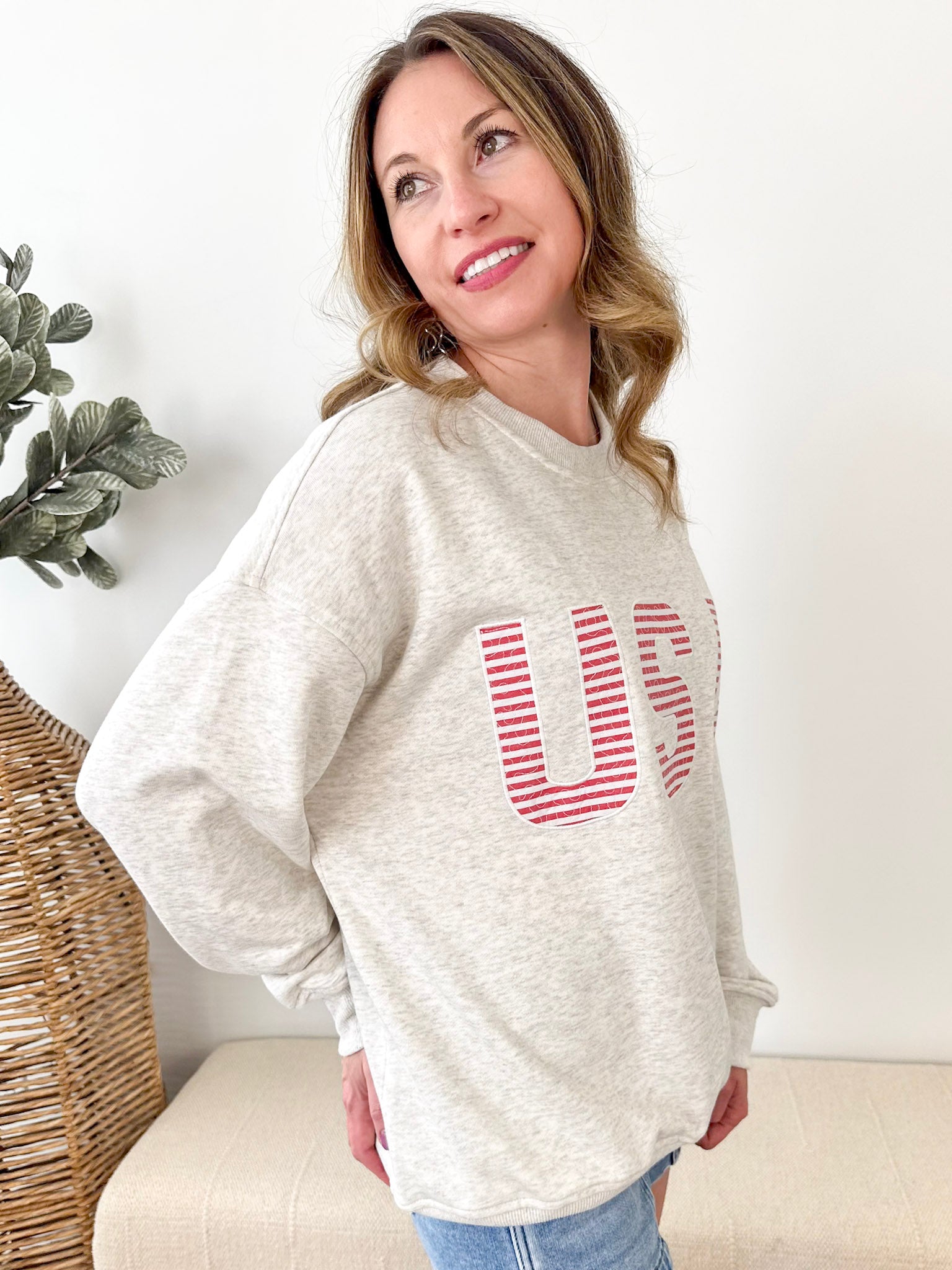 Oversized "USA" Patchwork Crew - The Nines