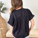Eyelet Button Up Dolman Blouse - The Nines