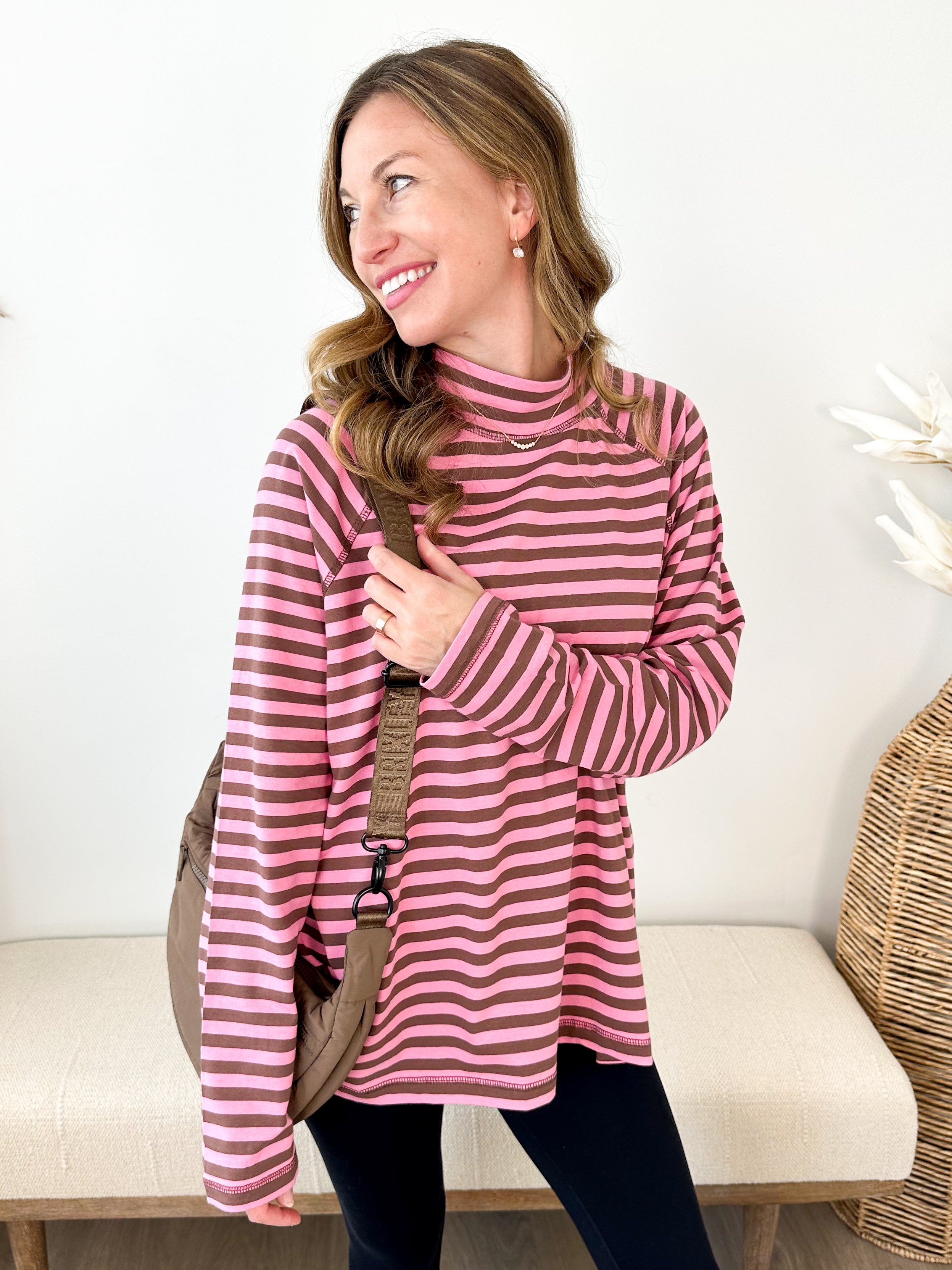 Coco Crush Striped Mockneck