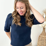 Pocket Detail Short Sleeve Sweater - The Nines