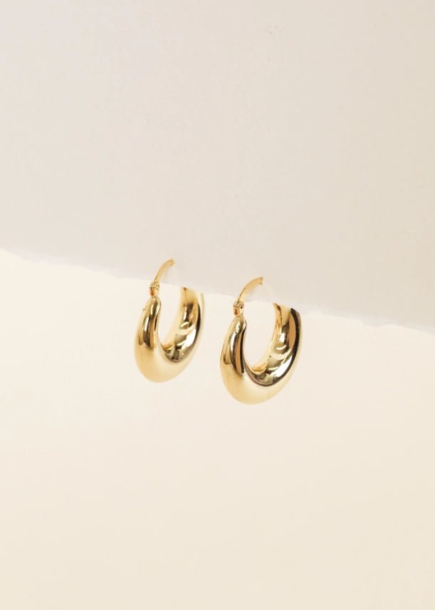 Wide Gold Hoop Earrings - The Nines