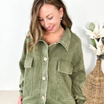 Front Pocket Cropped Shacket - The Nines