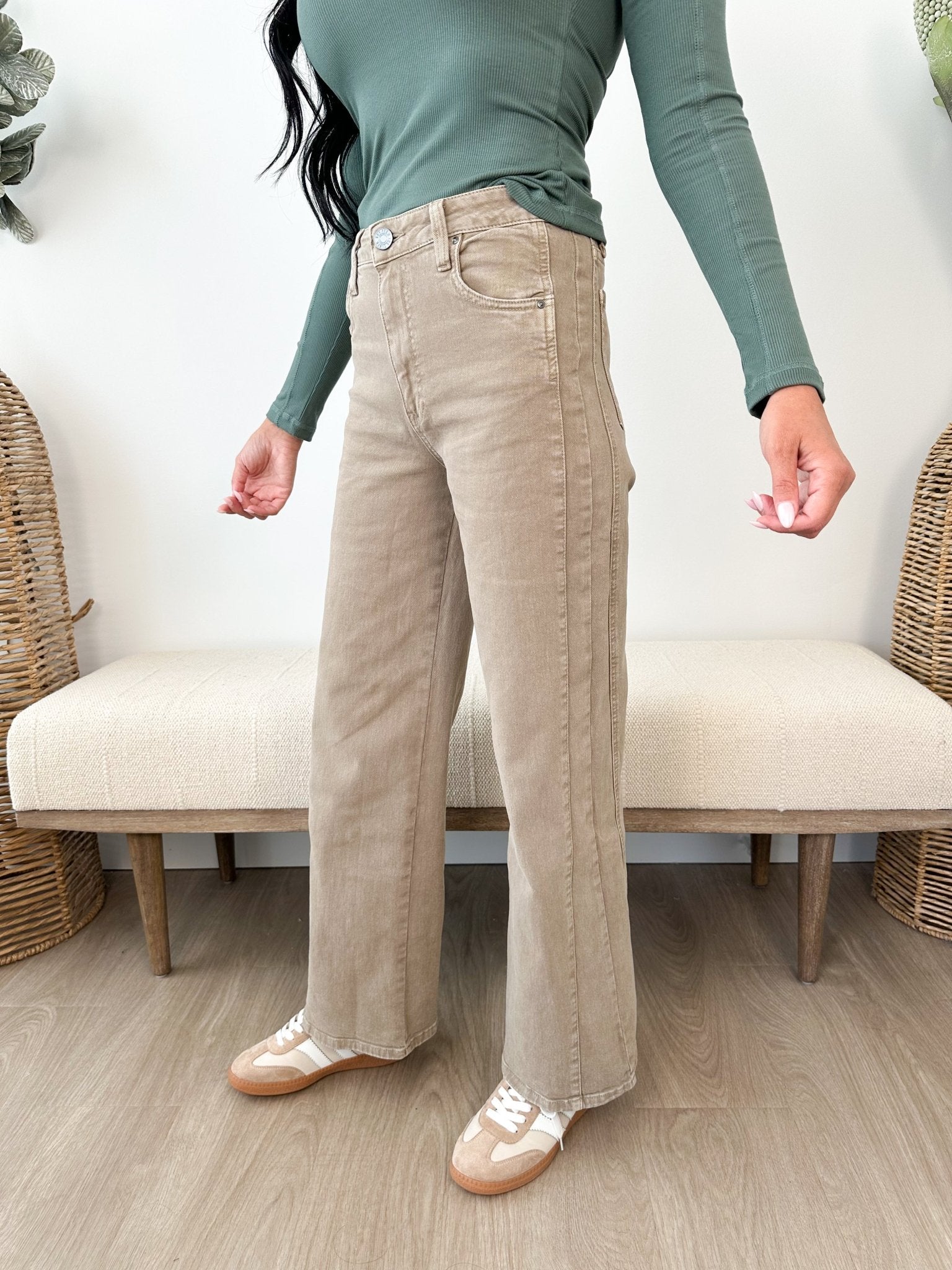 Meg High Rise Wide Leg Side Panel Jean - The Nines