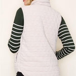 Quilted Knit Gold Zip Puffer Vests - 2 Colors! - The Nines
