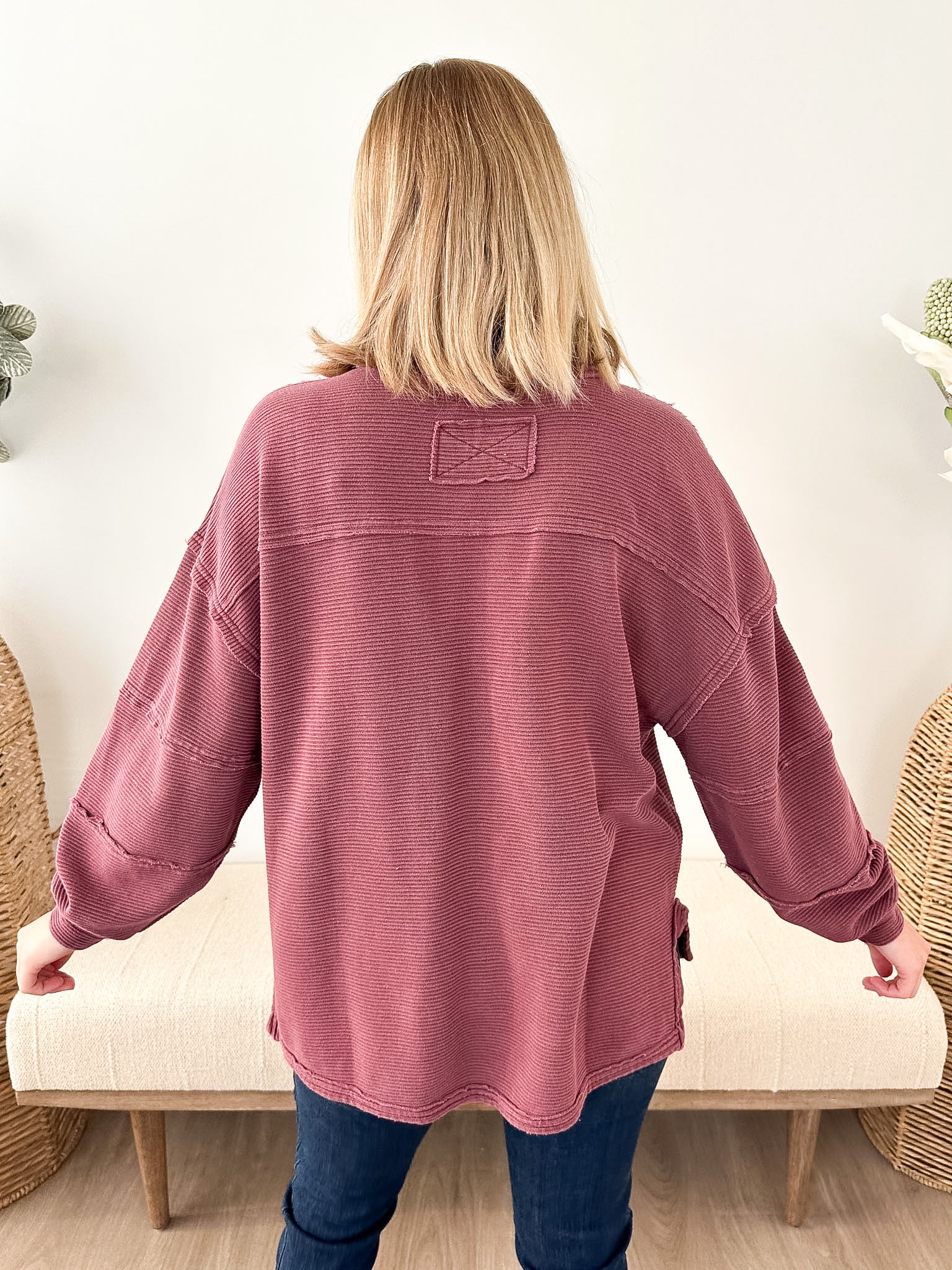 Exposed Seam Long Sleeve Top - The Nines