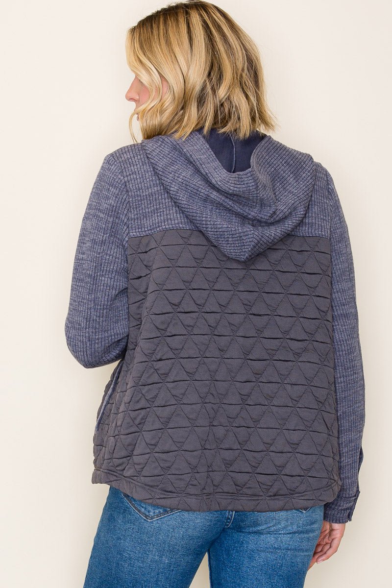 Quilted & Ribbed Shacket - 2 colors! - The Nines