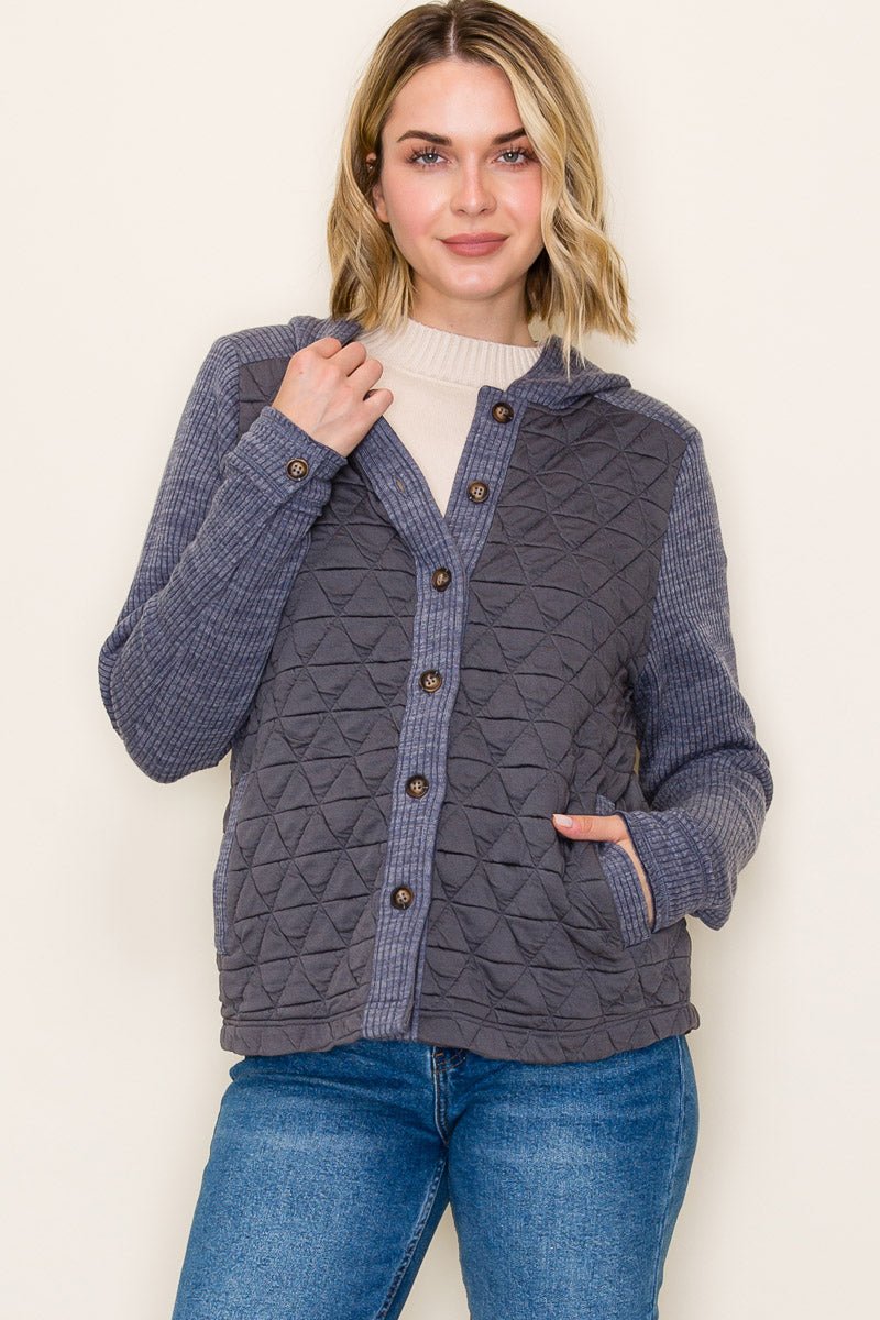 Quilted & Ribbed Shacket - 2 colors! - The Nines