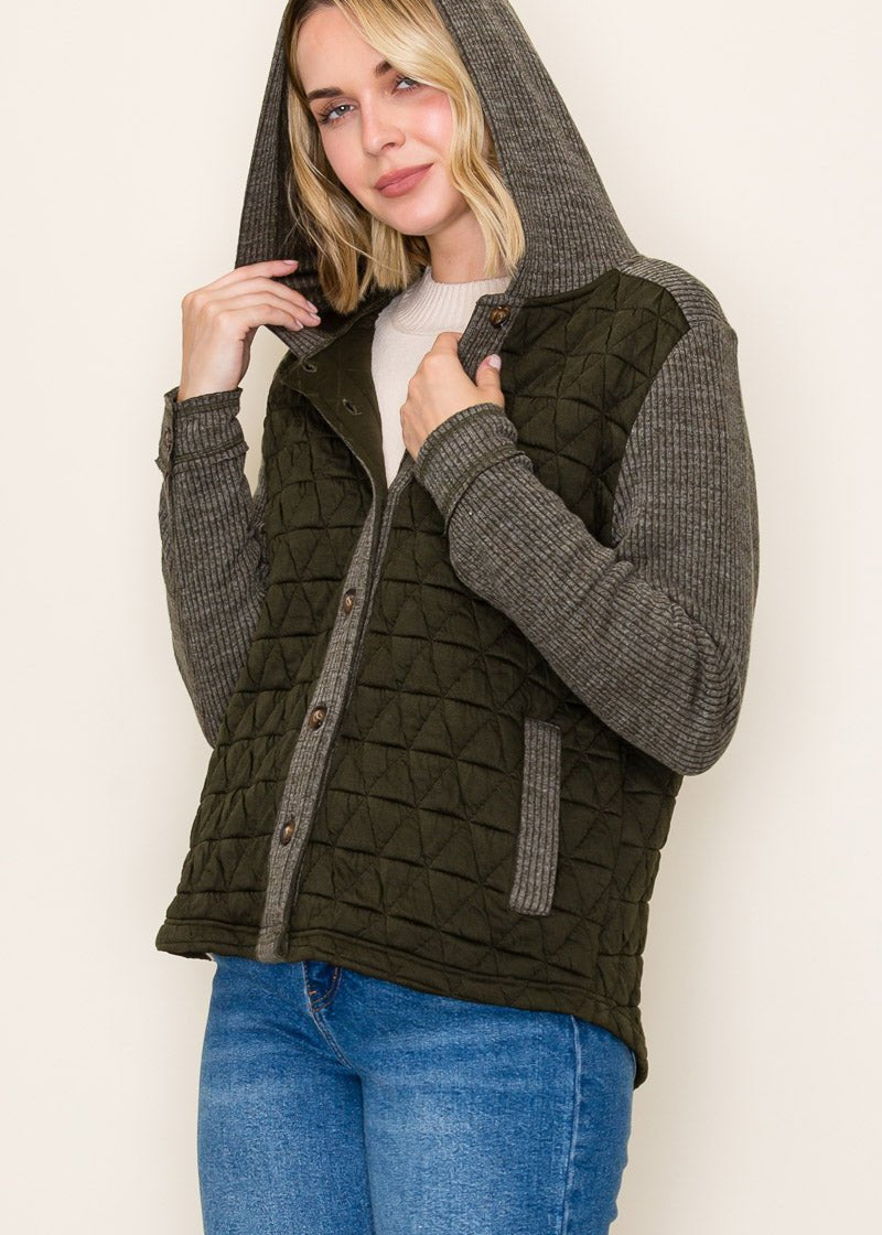 Quilted & Ribbed Shacket - 2 colors! - The Nines