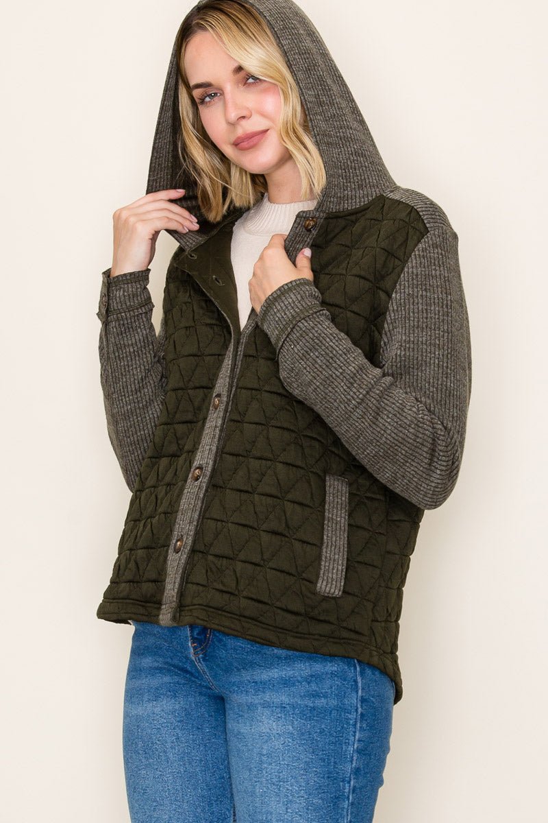 Quilted & Ribbed Shacket - 2 colors! - The Nines