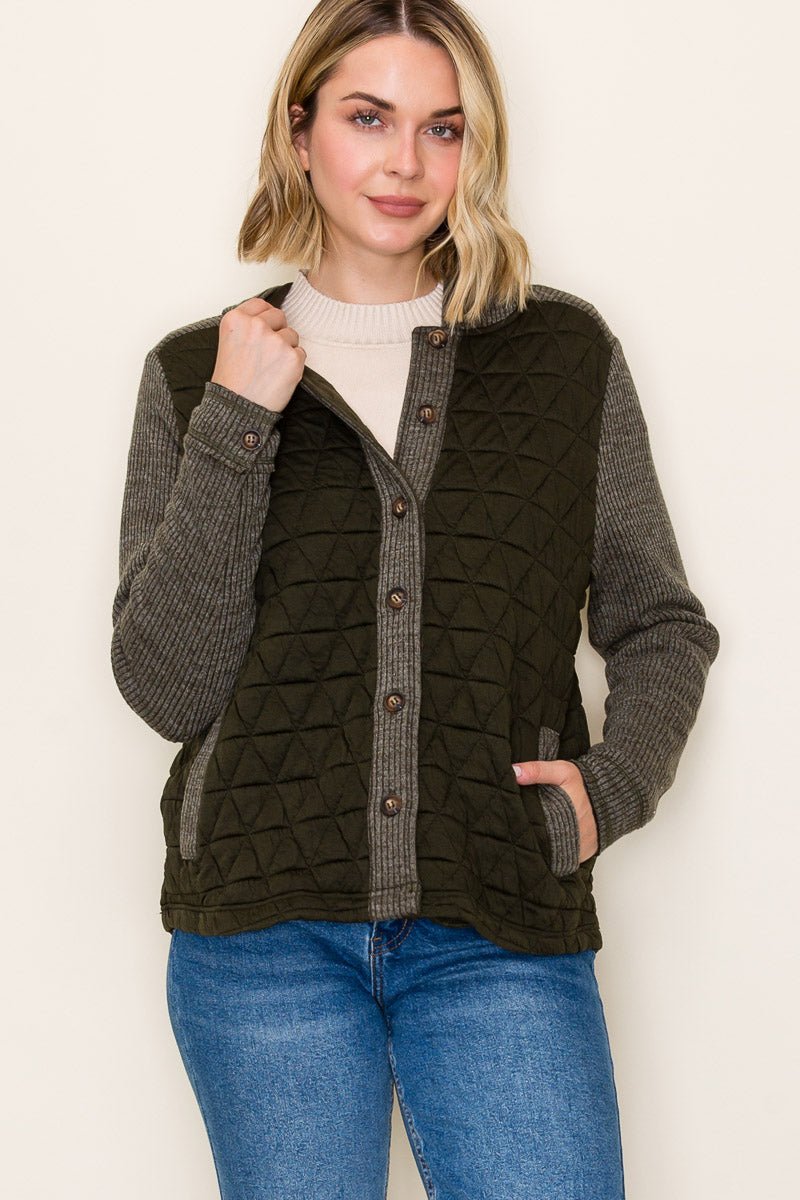 Quilted & Ribbed Shacket - 2 colors! - The Nines