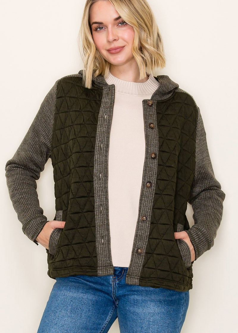 Quilted & Ribbed Shacket - 2 colors! - The Nines