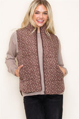 Floral Puffer Vests - 2 Colors! - FINAL SALE