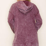 Burgundy Mineral Wash Cardigan - The Nines