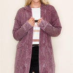 Burgundy Mineral Wash Cardigan - The Nines