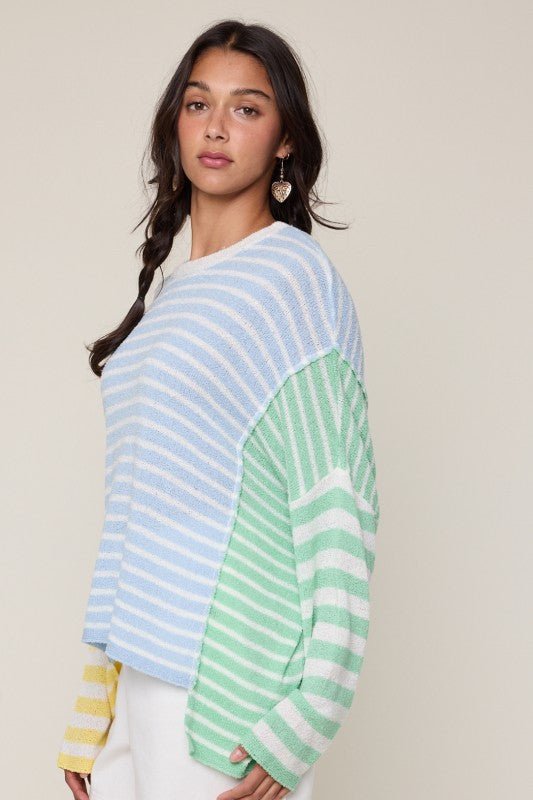 Multicolor Beachy Hi Low Sweater - The Nines