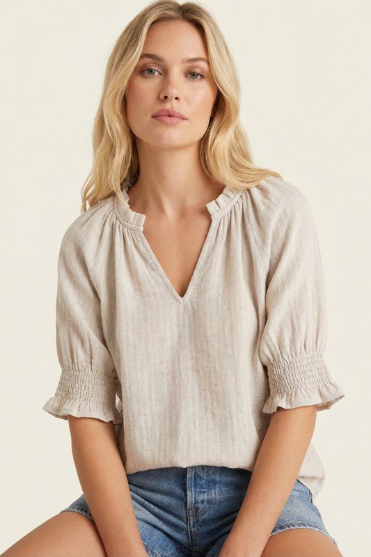 Ready For Sunshine Smocked Sleeve Tops - 2 Colors! - The Nines