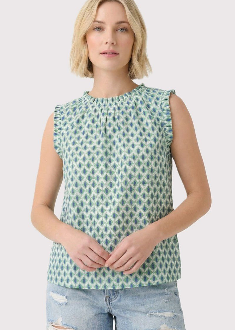 Ruffle Geo Print Top - 2 Colors! - The Nines