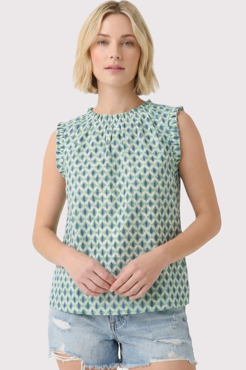 Ruffle Geo Print Top - 2 Colors! - The Nines
