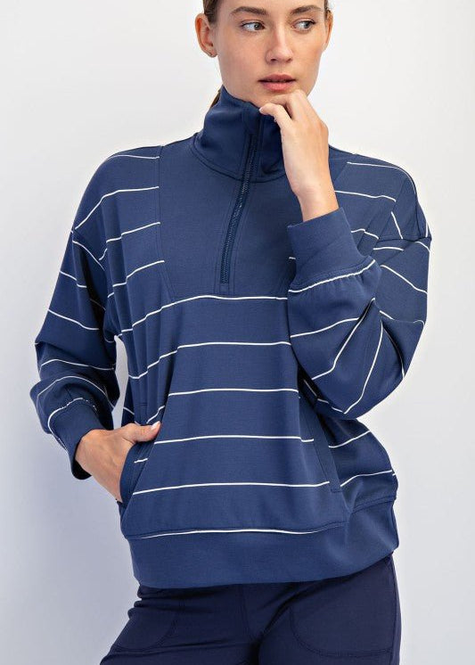Scuba Striped Quarter Zip - 2 Colors! - The Nines