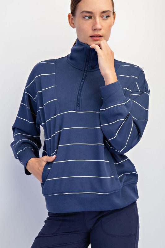 Scuba Striped Quarter Zip - 2 Colors! - The Nines