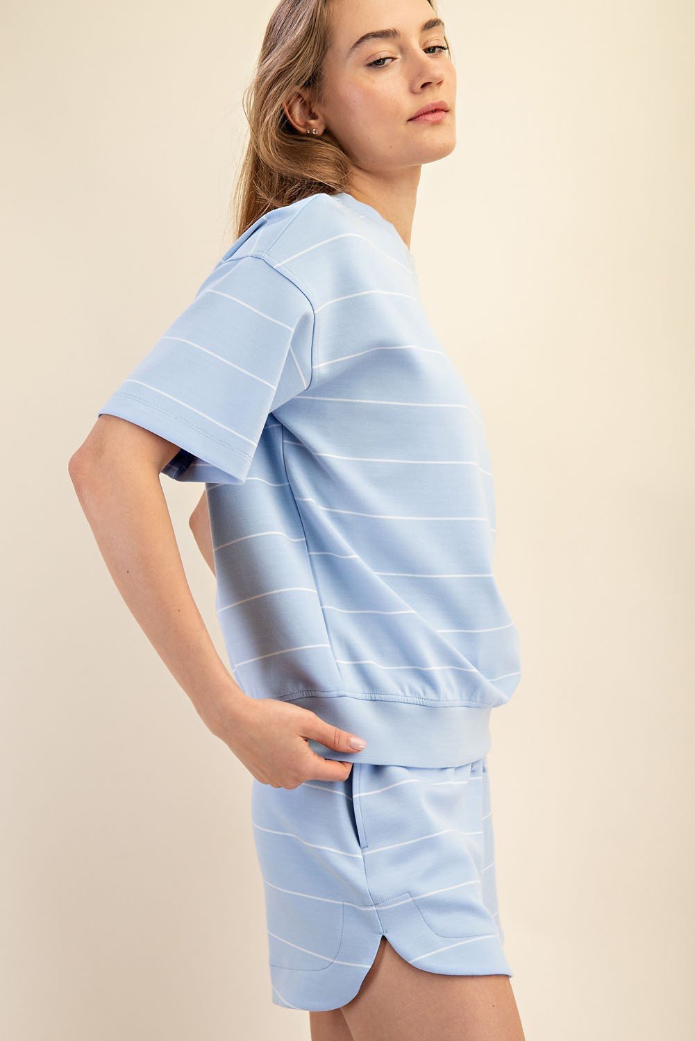 Scuba Striped Short Sleeve Top - 3 Colors! - The Nines