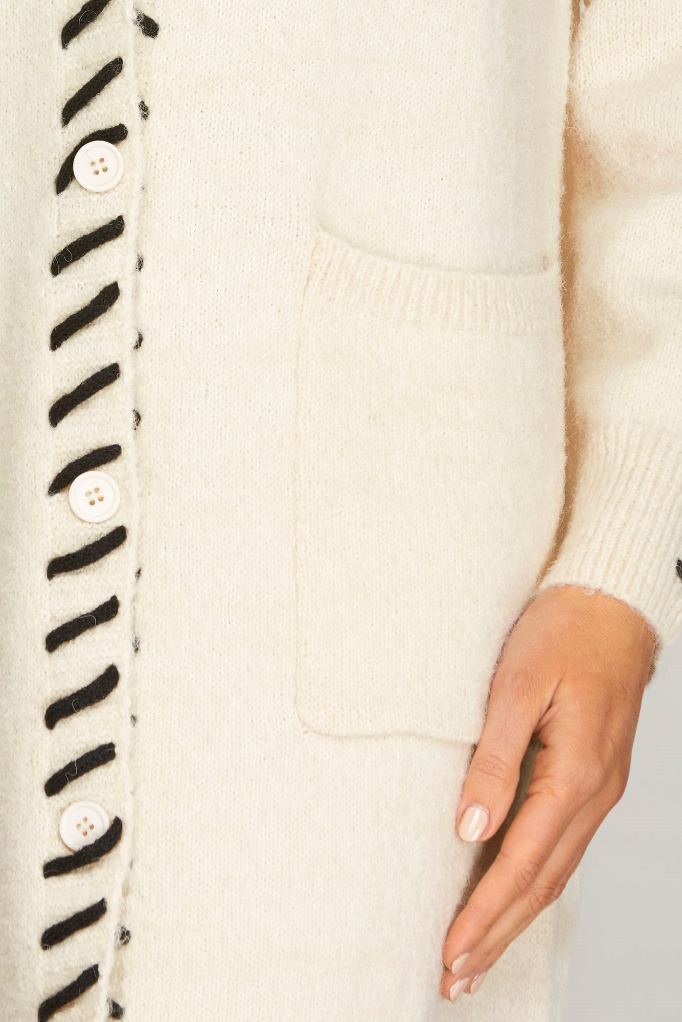 Stitched Long Cardigan - The Nines