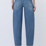 Vervet High Rise Drawstring Waistband Barrel Jeans - The Nines