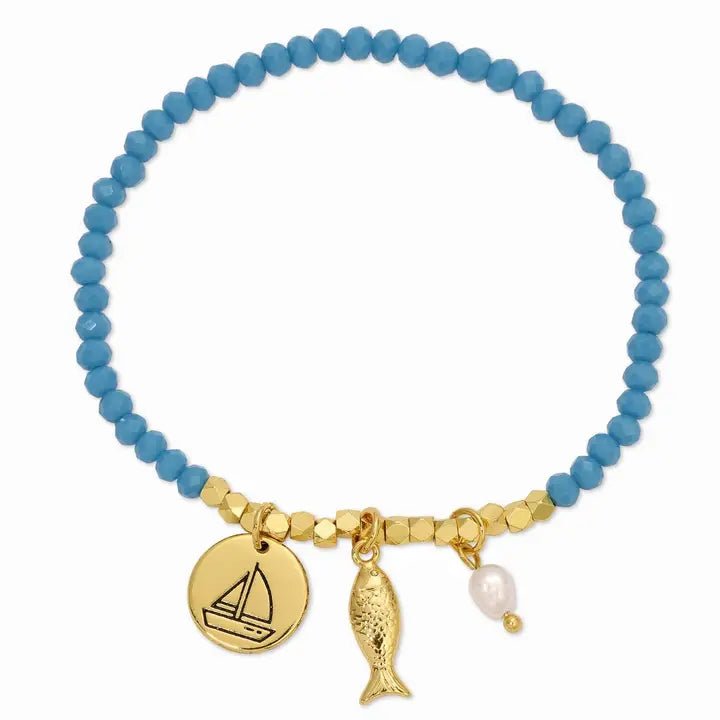 Sailboat and Fish Stretch Charm Bracelet - The Nines