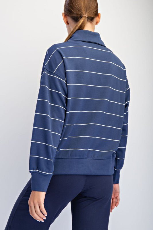 Scuba Striped Quarter Zip - 2 Colors! - The Nines