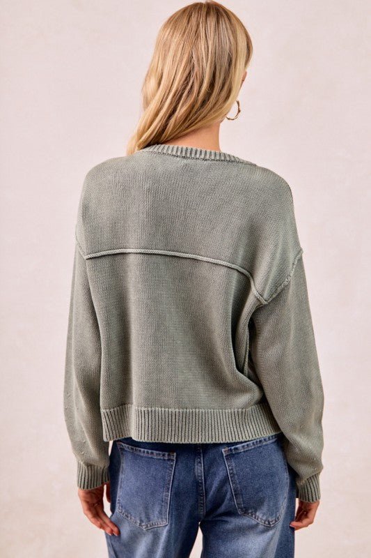 Vintage Olive Sweater Cardigan - The Nines